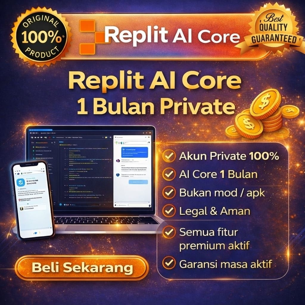 Replit Core AI Bulid Full Stack Apps 1 Bulan Private