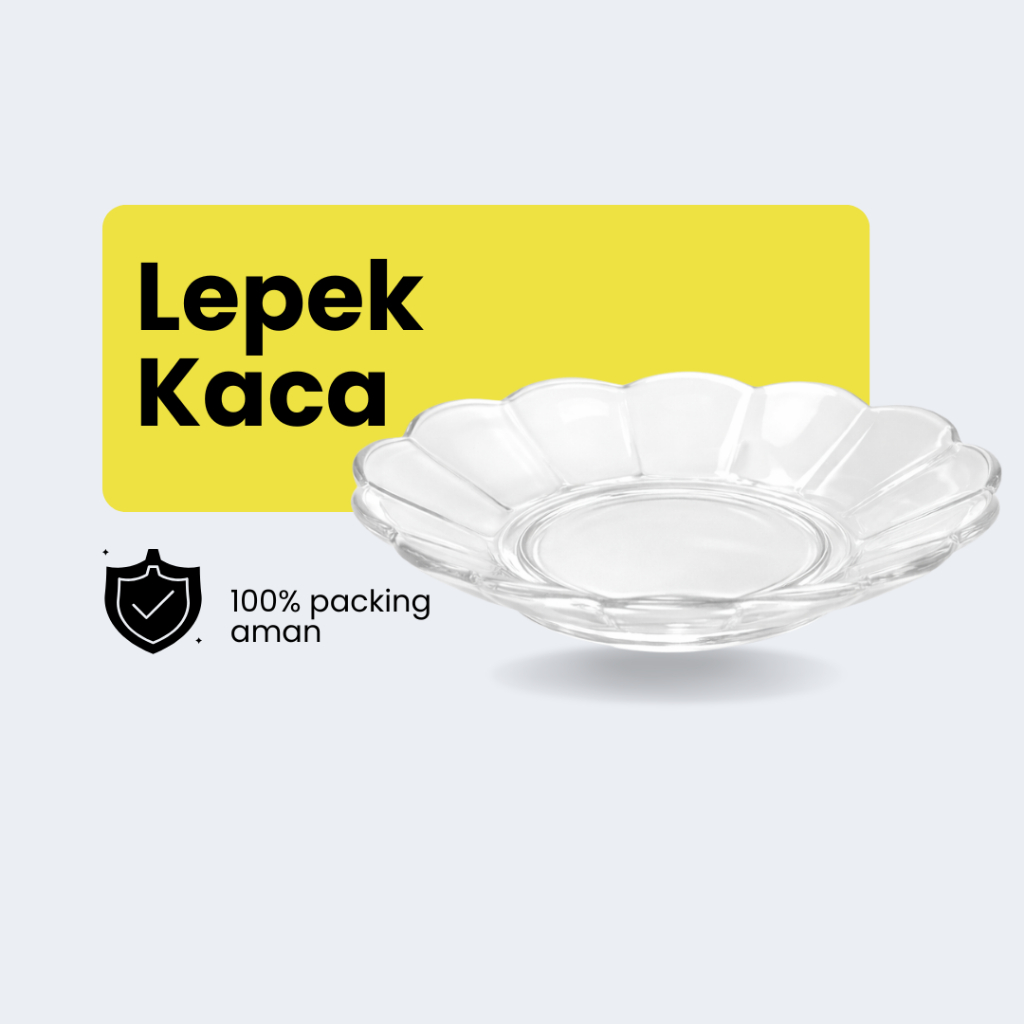 Lepek Kaca Polos / Tatakan Gelas Kopi Teh Kaca Bunga Polos