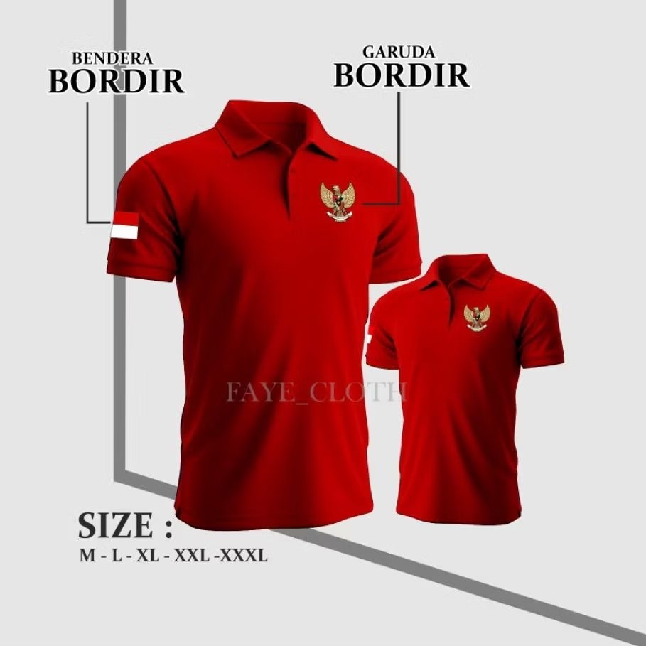 KAOS POLO GARUDA FULL BORDIR ( 12 PILIHAN WARNA )
