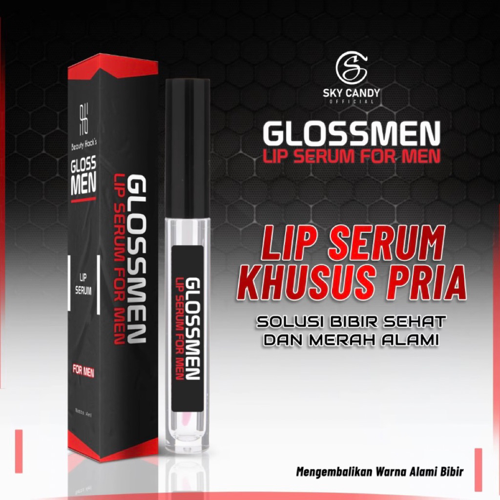 Lip Serum Bibir GLOSSMEN Pemerah Bibir Pria Wanita Mencerahkan Bibir Hitam Menjadi Merah Permanen