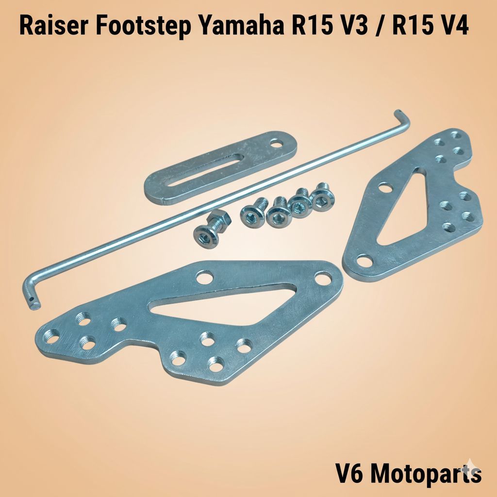 Raiser Footstep Yamaha YZR R15 V3 / R15 V3 / R15 V4 warna Silver tebal 6 mm
