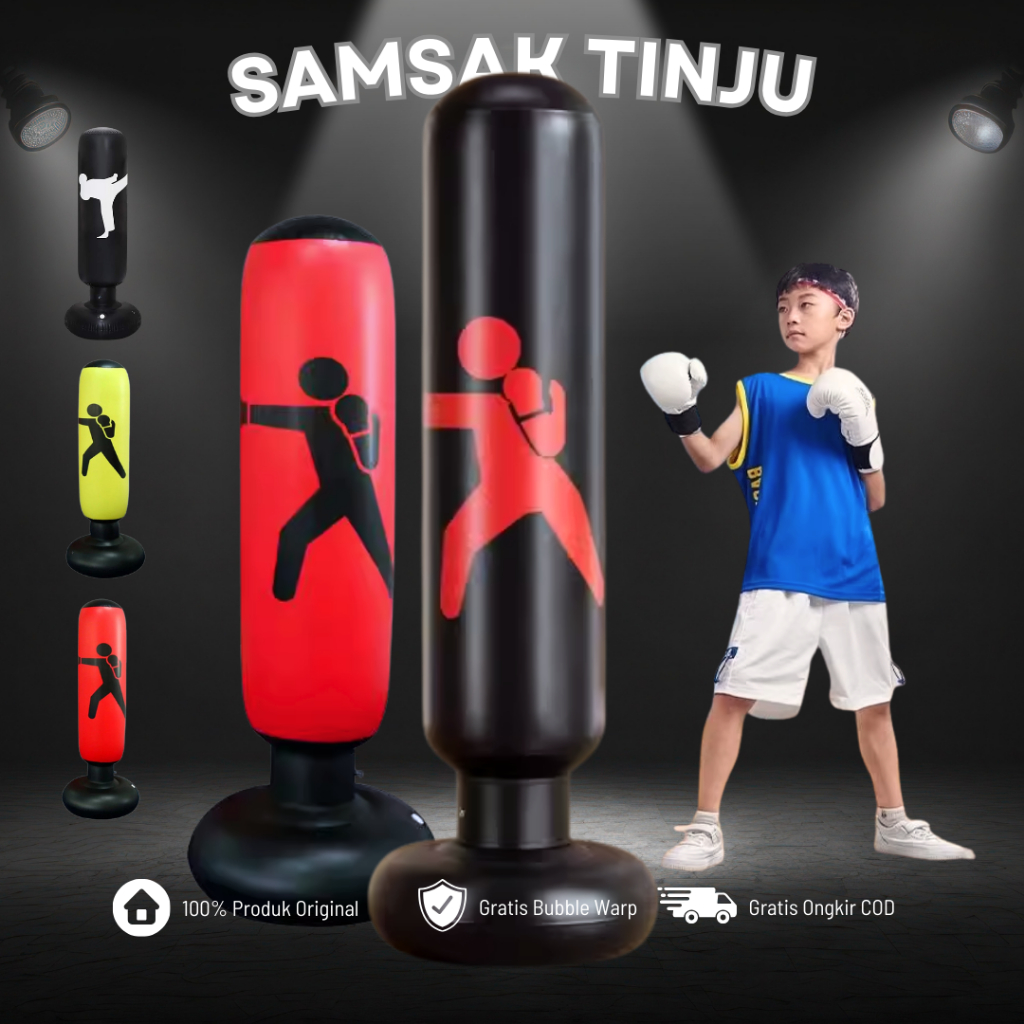 Samsak Tinju Gantung Anak Berdiri Dewasa Alat Latihan Sansak Tinju Bag Sandsack Boxing Karate Target