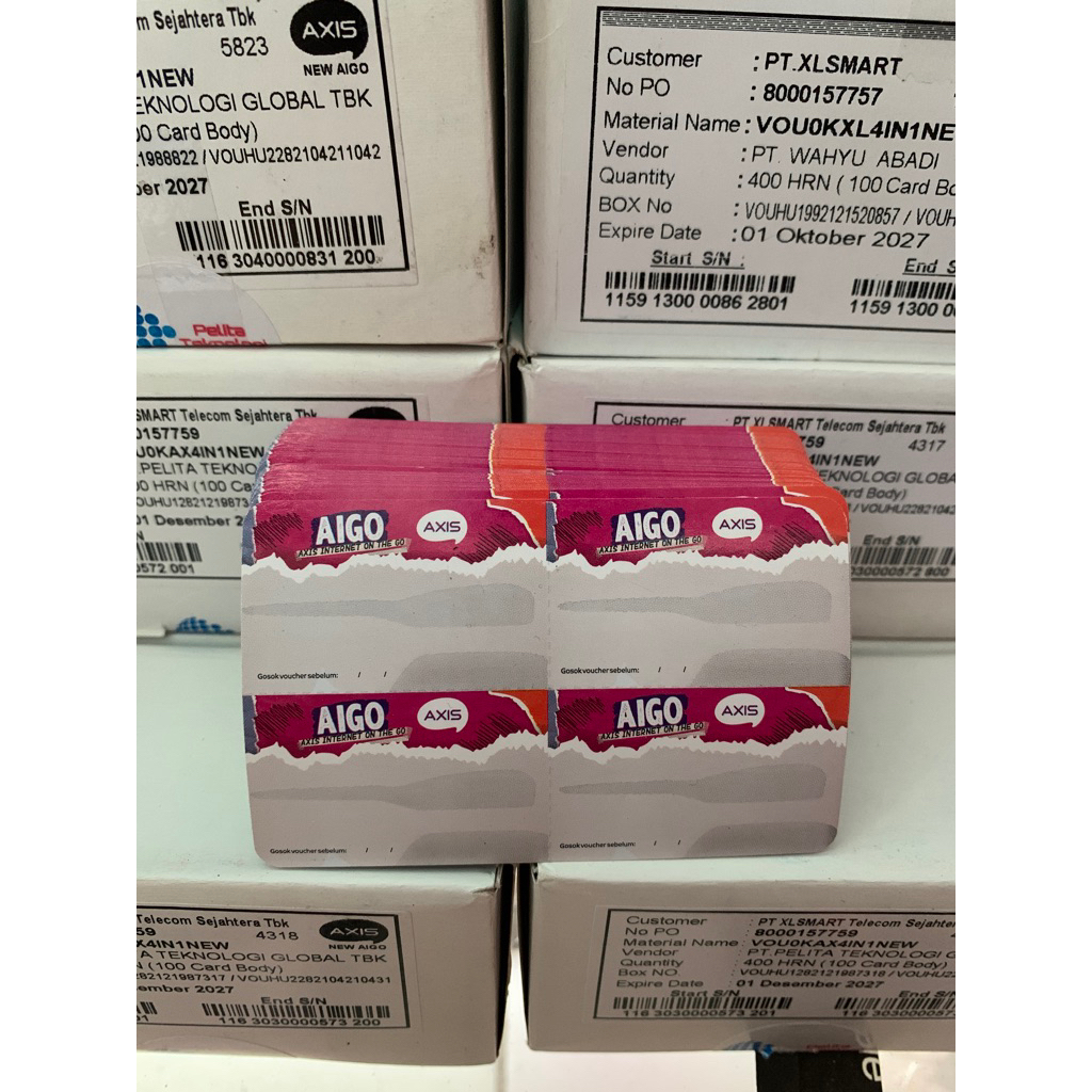 Voucher Kosong Axis / Voucher Zero Axis 1 Box 400 SN 100 Lembar