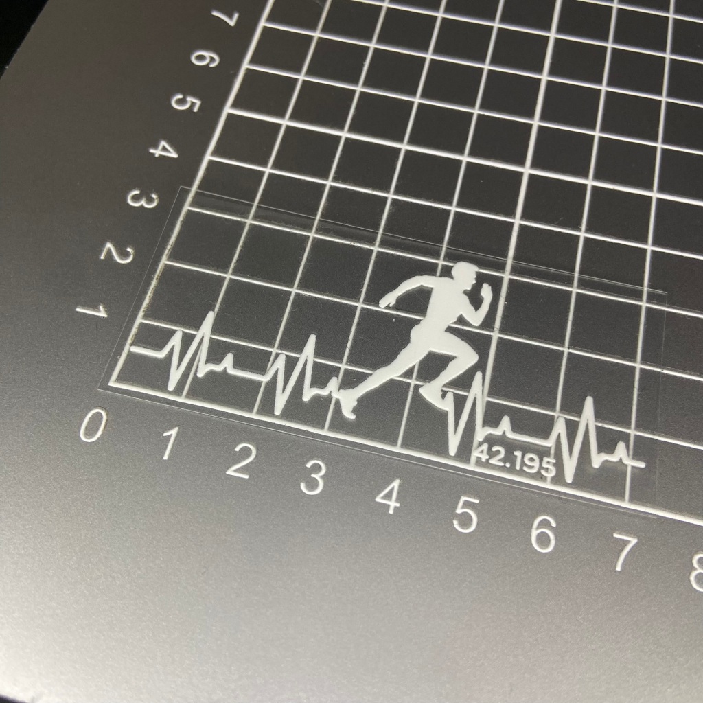 Sticker UV DTF – Running 42 | Ukuran 7 x 3 cm | Ready Stock | Anti Air