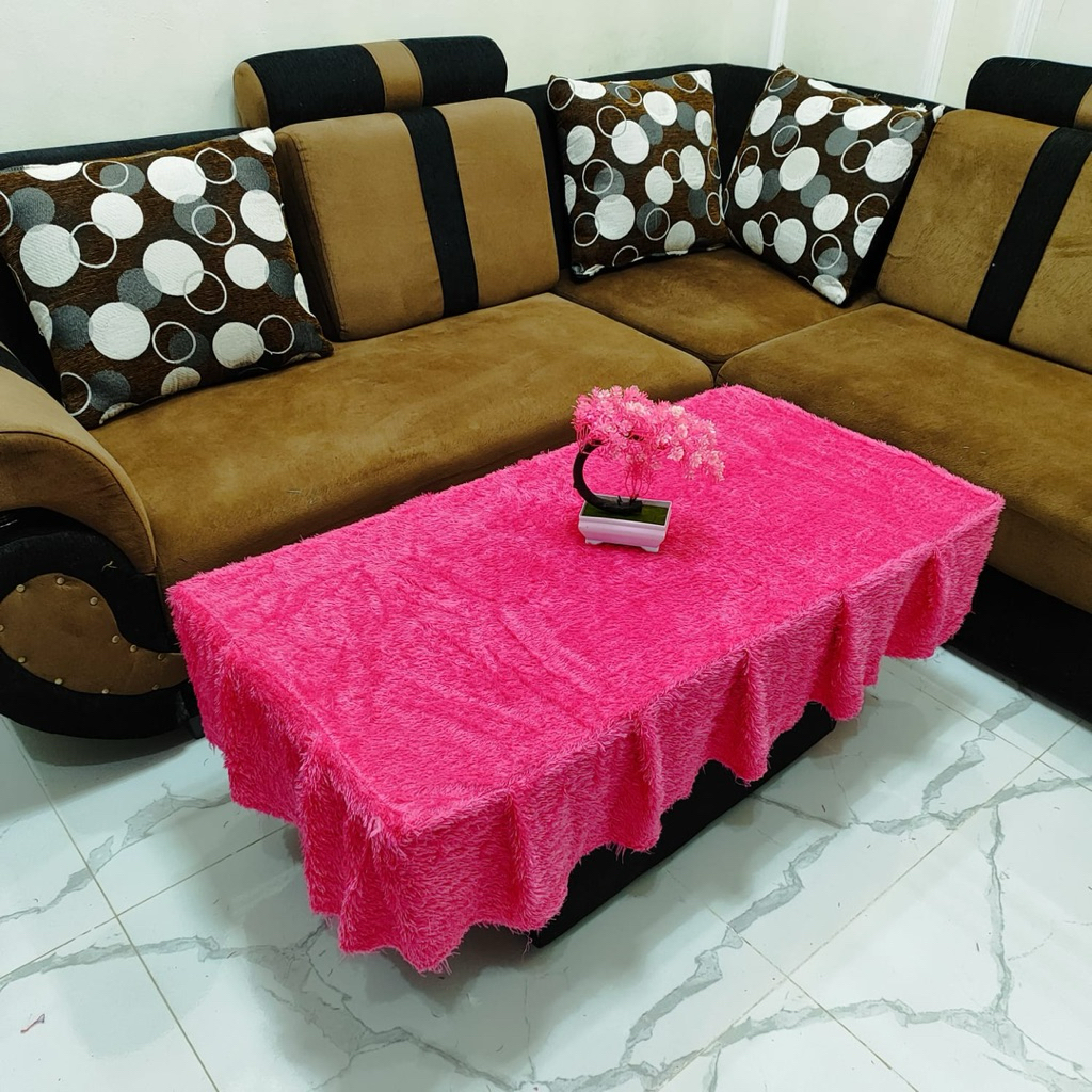 Taplak meja bulu rumbai / taplak meja rumbai bulu premium / taplak meja bulu rasfur / taplak meja ru