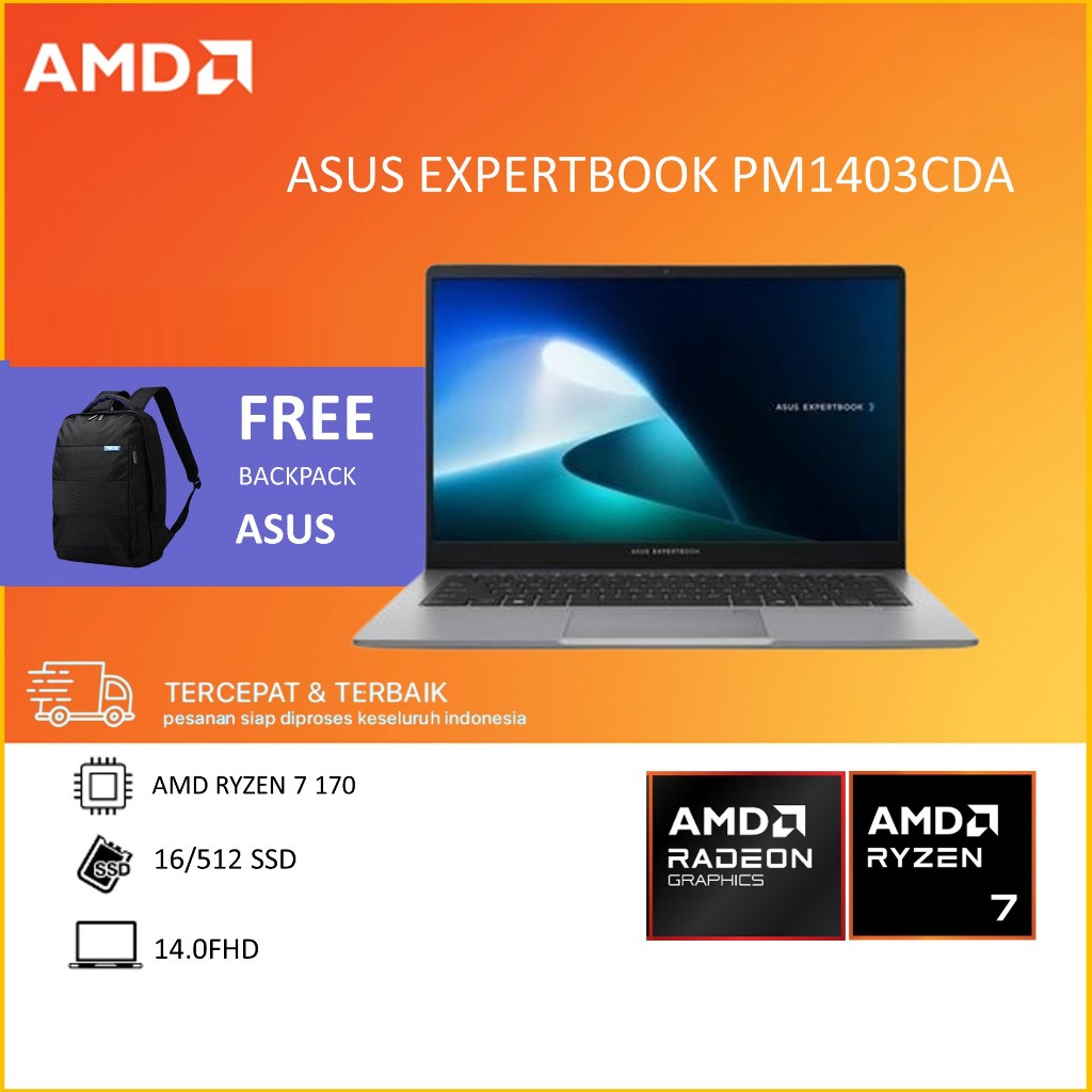 ASUS EXPERTBOOK PM1403CDA AMD RYZEN 7 170 16GB 512GB W11+OHS 14.0FHD GREY
