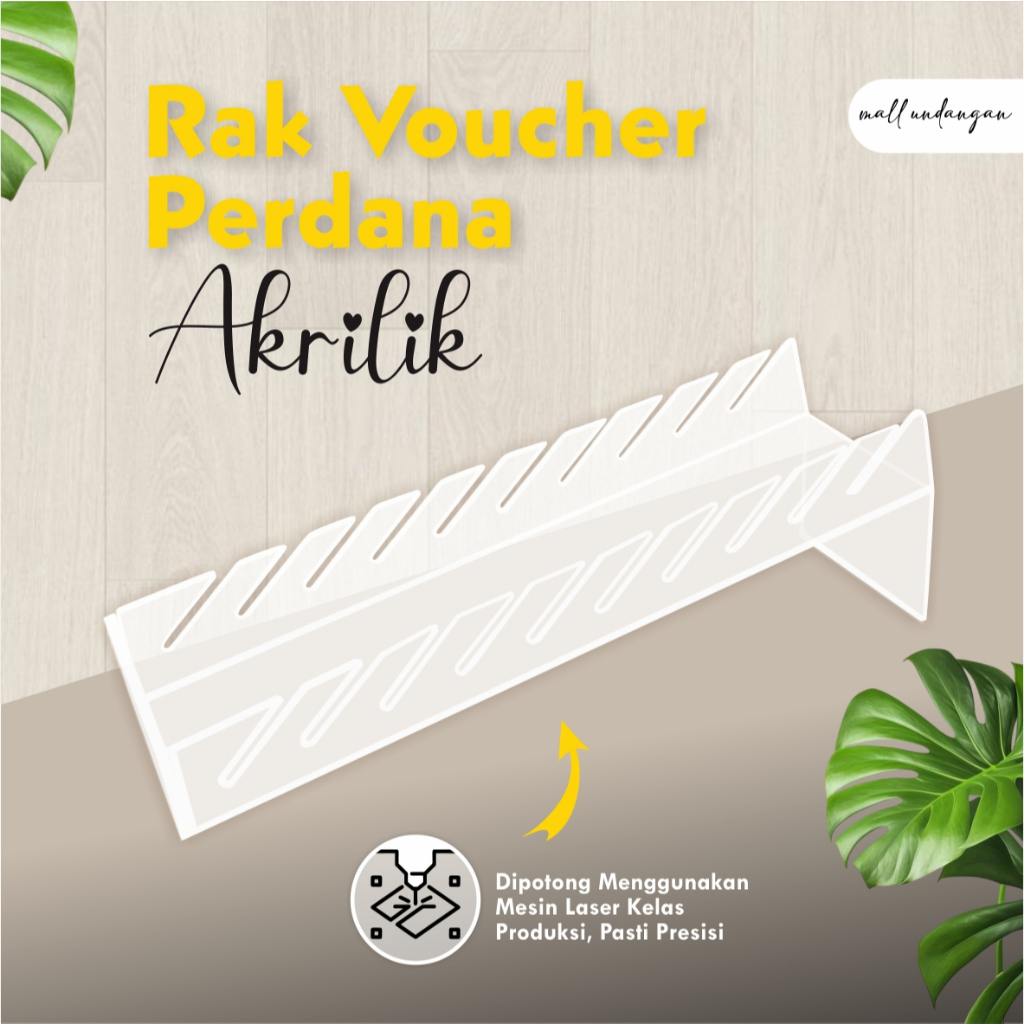 Rak Perdana Akrilik Tempat Voucher Pulsa Minimalis Muat 10 Slot Langsung Siap Kirim