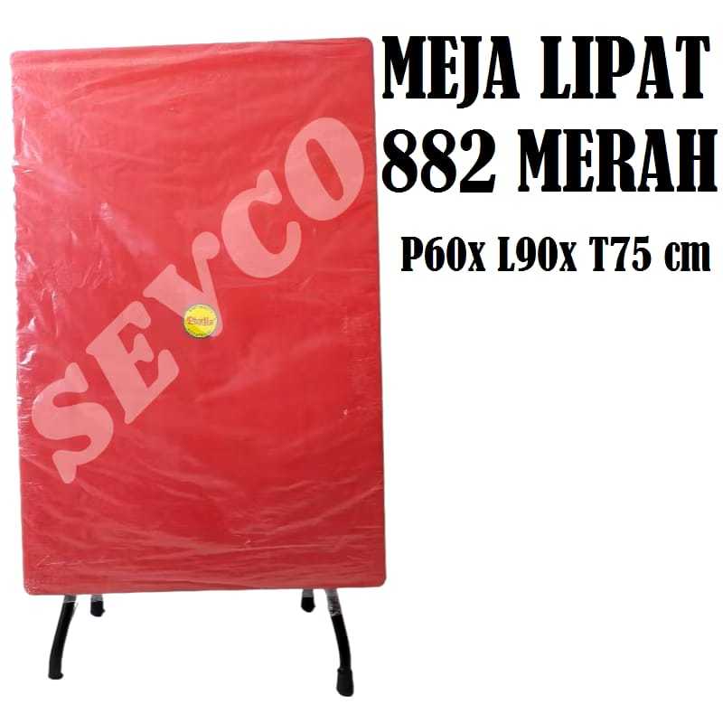 Meja Lipat Plastik Phylia 882 Merah Serbaguna ( REGULER )