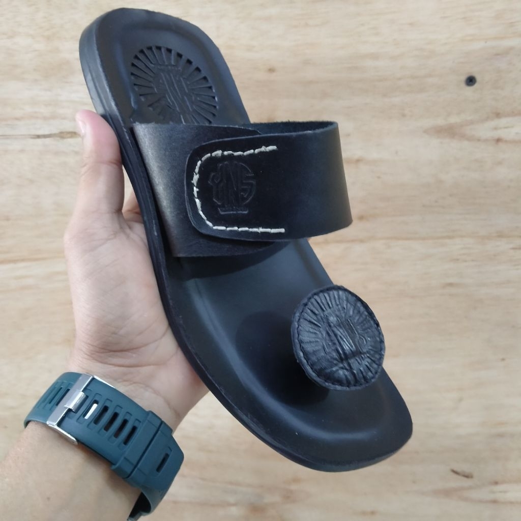 Sendal Pria Model Jamur Bahan100%Kulit Sapi Asli