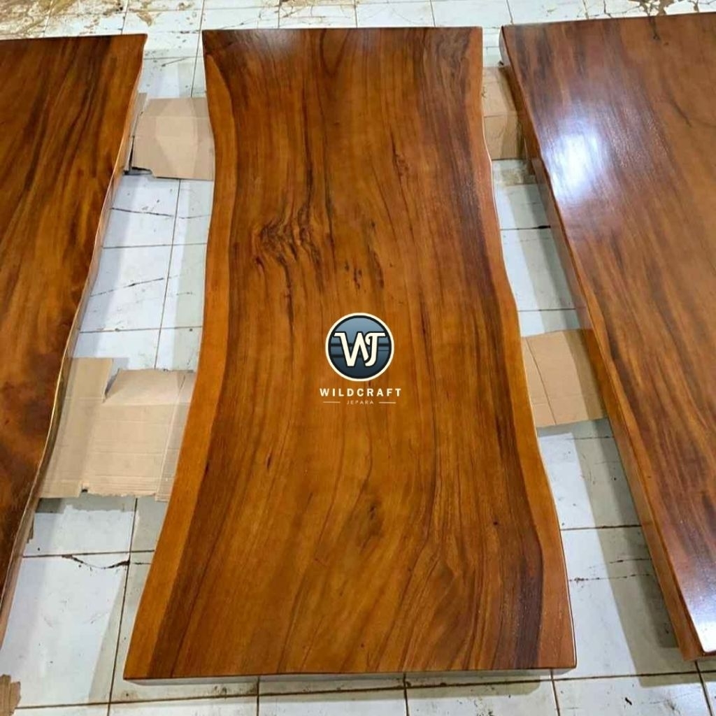 TOP TABLE 2 METER ALAMI KAYU TREMBESI SOLID
