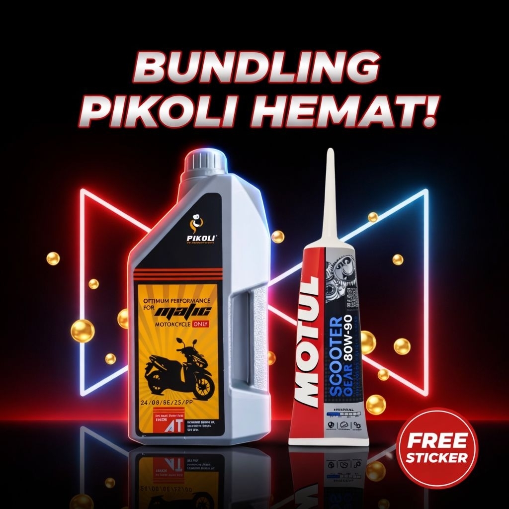 BUNDLING HEMAT – Oli Wangi Pikoli Matic 10W30 0.8L/1L + Gardan Motul Motor Matic PASTI ORIGINAL