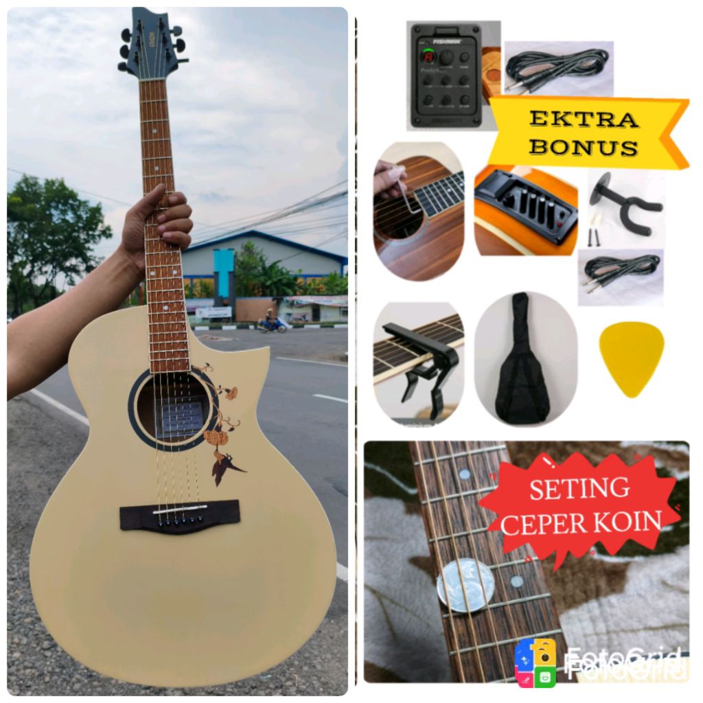 GITAR GRAZIA MODEL DR 05 N GITAR AKUSTIK ELEKTRIK GRAZIA