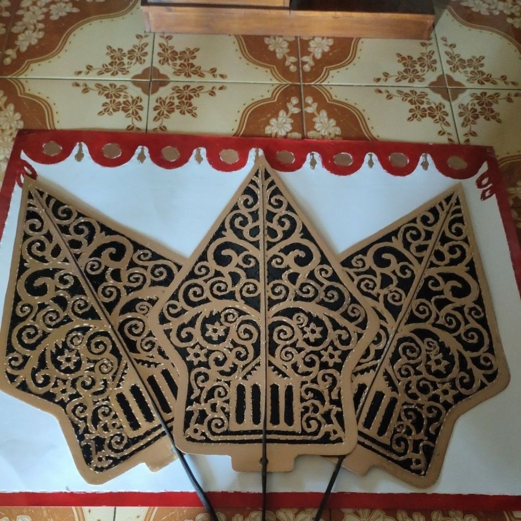Wayang kertas duplex gunungan kreasi tinggi 80cm