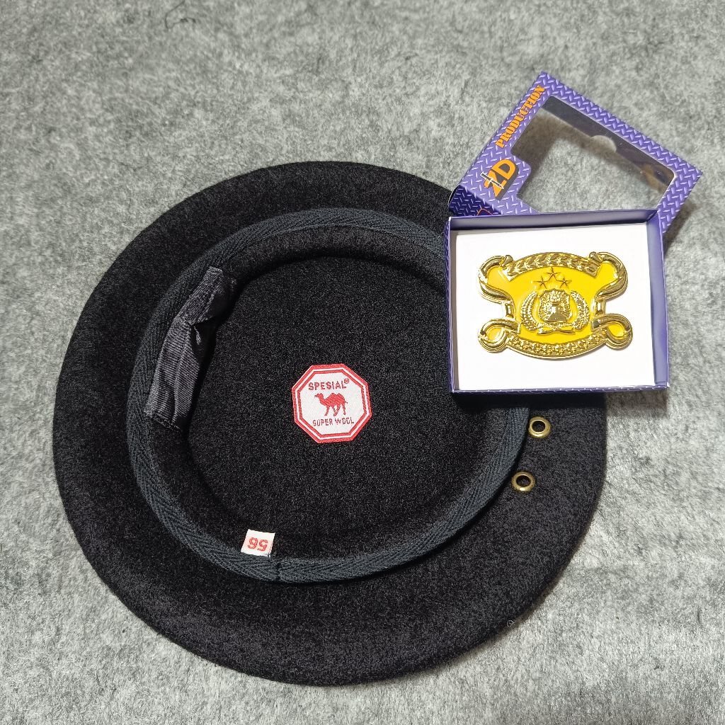 Baret SABHARA POLRI Fullset+Emblem Jatah / Baret SABHARA POLRI / Baret SABHARA