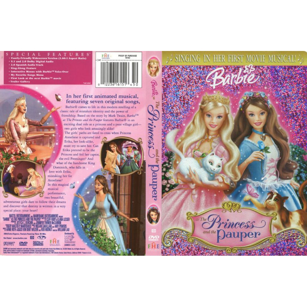 Kaset Video Film Barbie Princess and the Pauper Kartun Barbie Princess