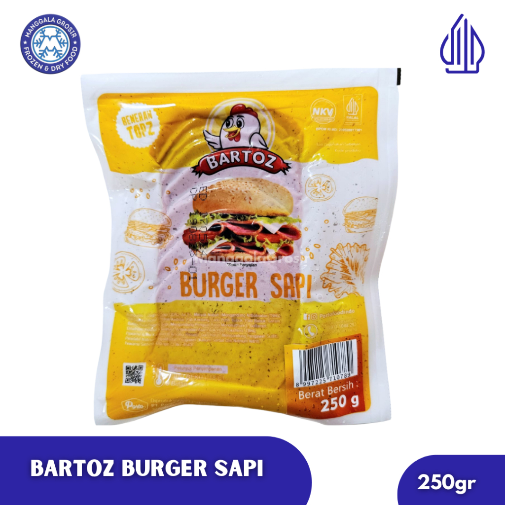 Bartoz Beef Slice Burger / Burger Sapi Slice / Iris 250gr