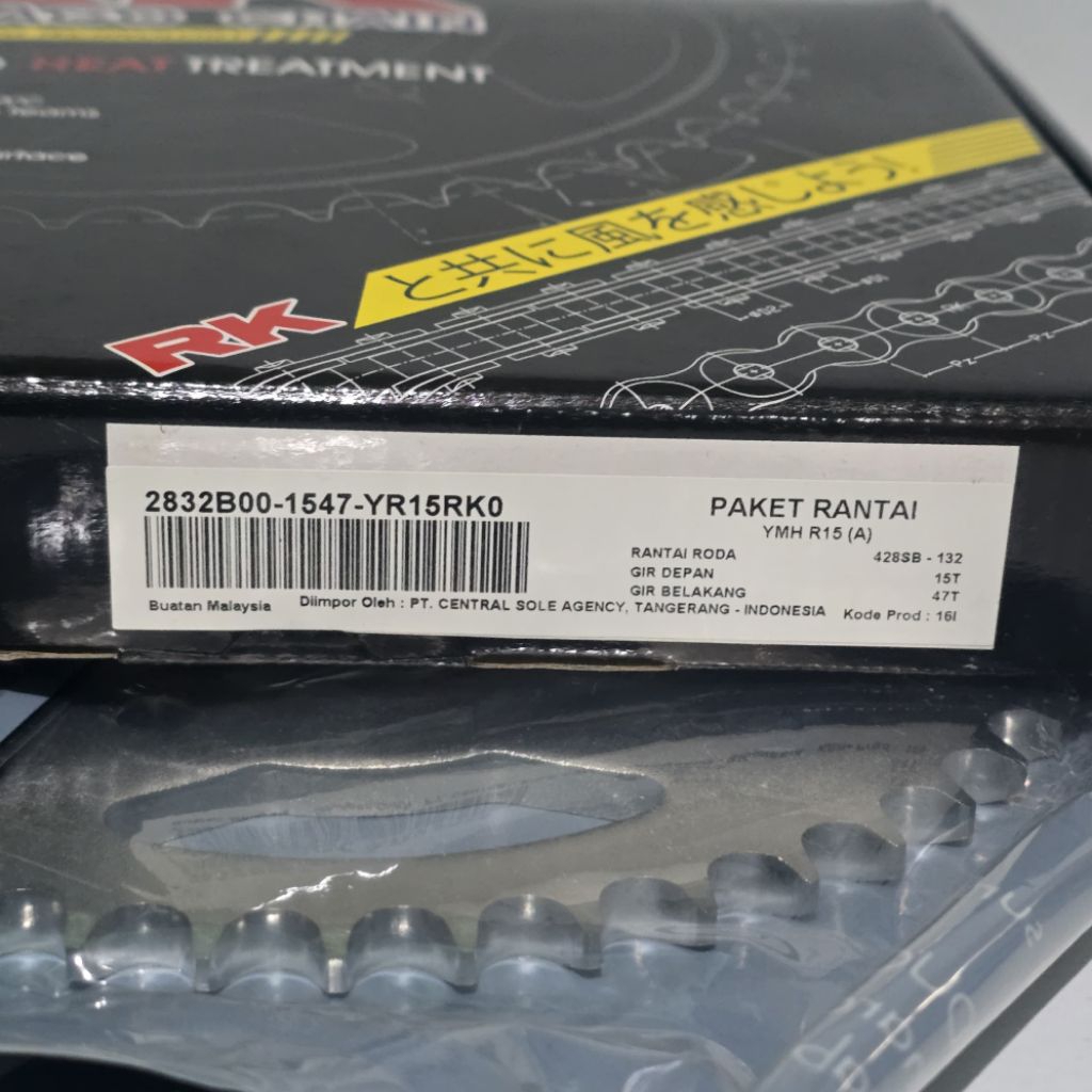 GEARSET GIRSET RK RACING TAKASAGO YAMAHA R15 V2 OLD/LAMA 47T-15T 428SB ORIGINAL RK RACING