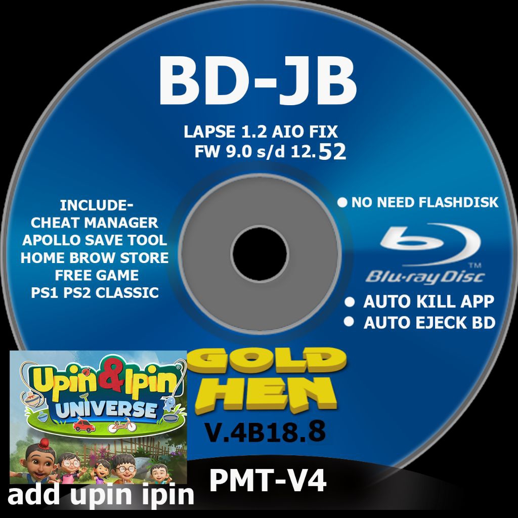 BD jb ps4 GoldHen 24b18.10 (include vue jb+ 45 game PS2 play on ps4)