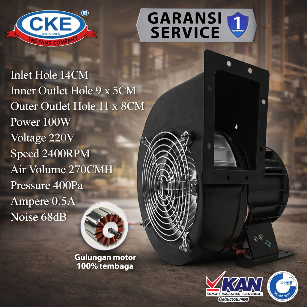 CKE Centrifugal Fan Inlet Hole 14 CM MIni Blower Keong Hexos Besi Ventilasi Udara Hisap Kuat Panas D