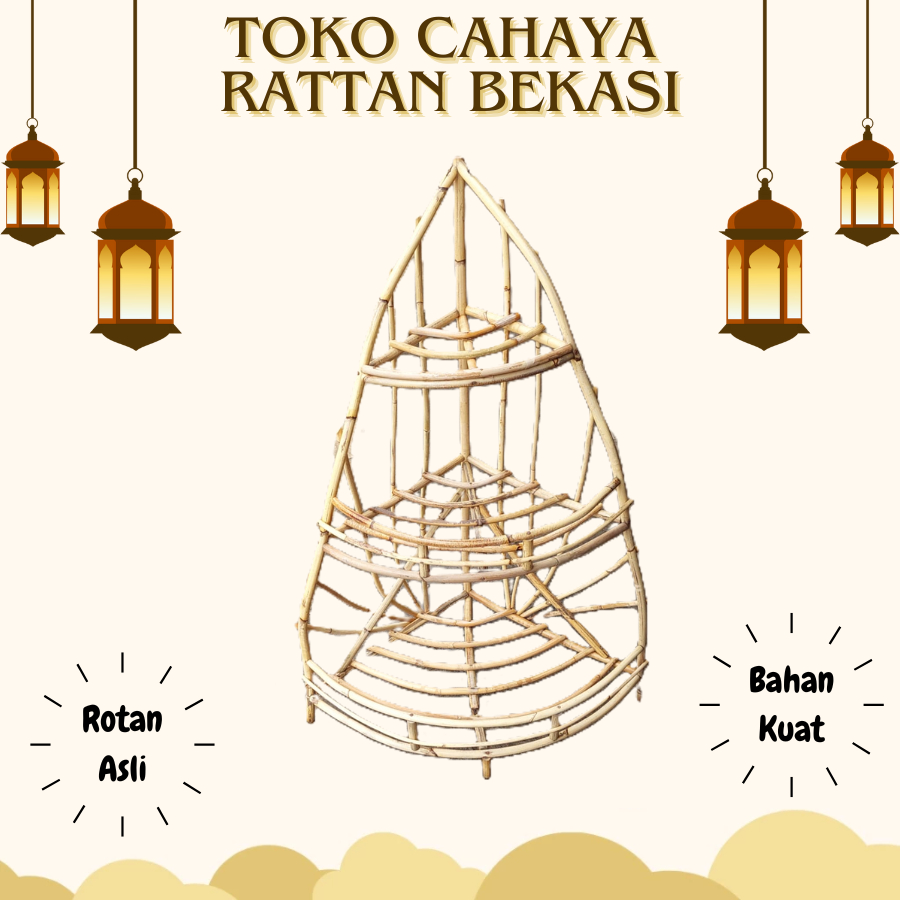 KERANJANG SUDUT PARSEL ROTAN LEBARAN / NATAL / TAHUN BARU BENTUK TINGKAT / SUSUN TIGA / KERANJANG PA