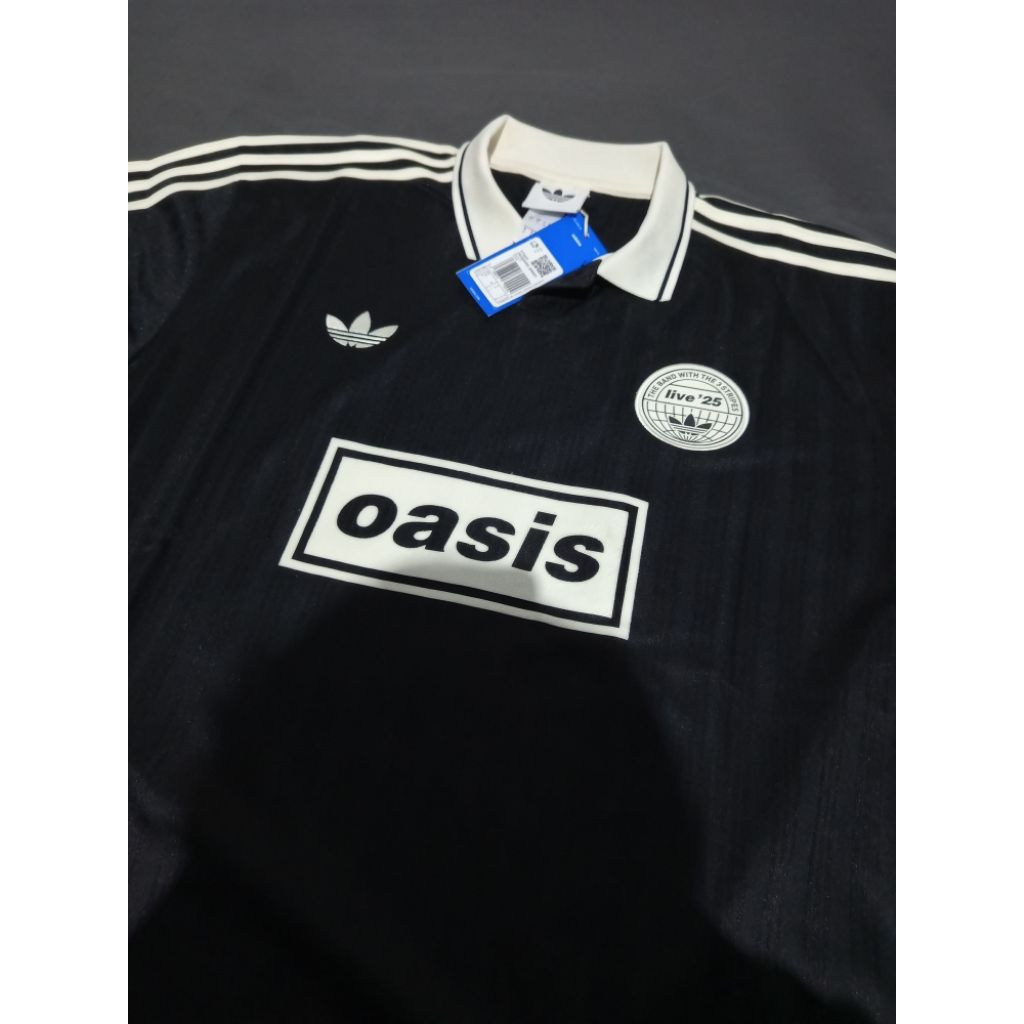 Adidas X Oasis Tour Jacquard Jersey Black KT3437 100% Original Size S ( Second Like New )