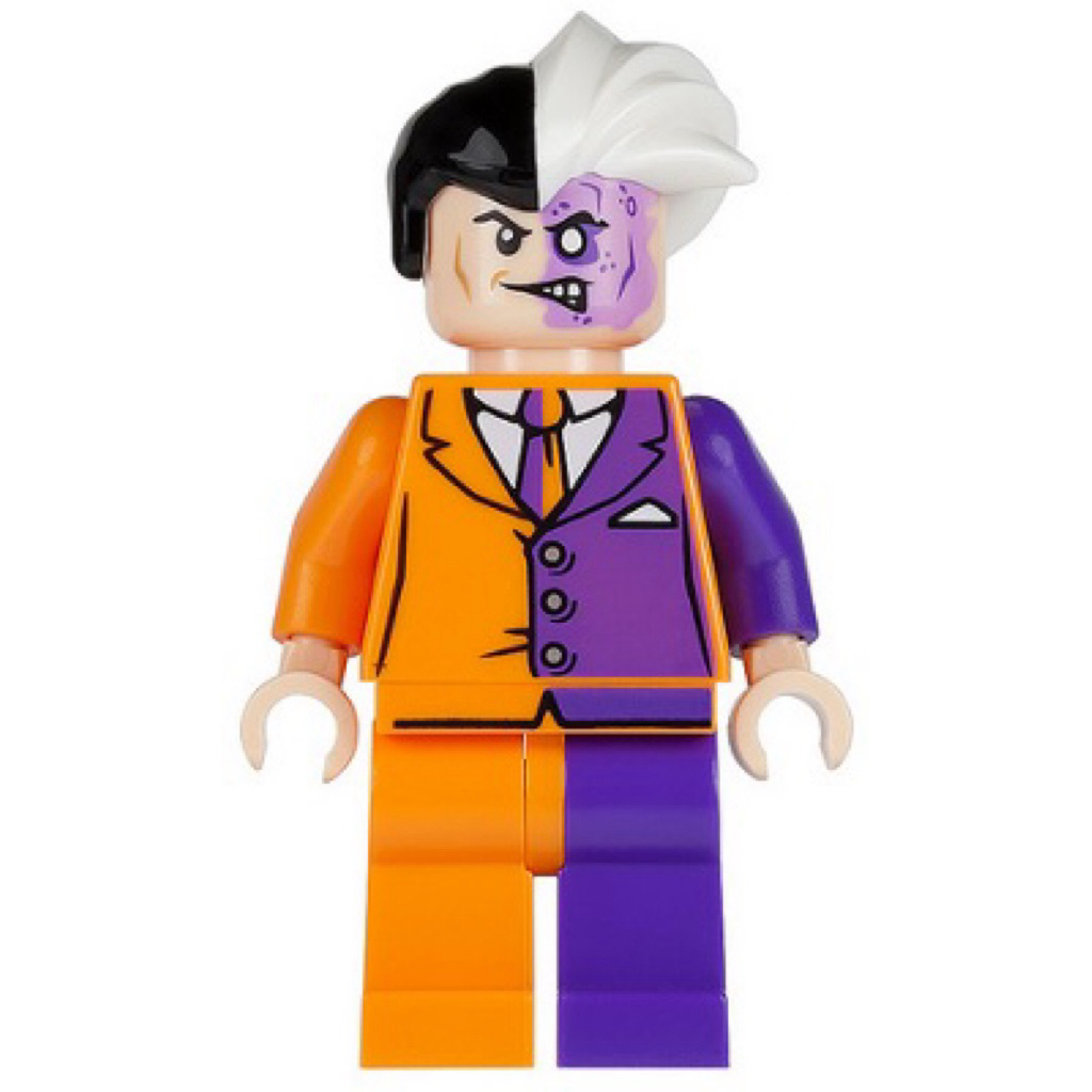 LEGO Minifigure Two-Face - Orange and Purple Suit