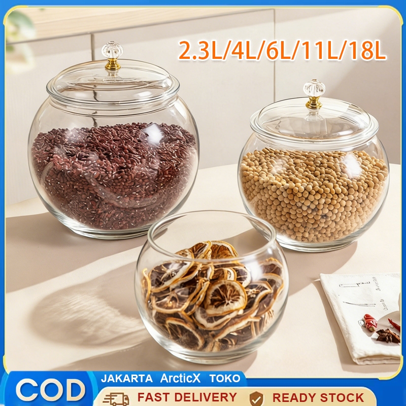 18L Wadah Plastik Kedap Udara Kapasitas Besar Toples Transparan Anti Bocor Toples Kedap Udara Dari K