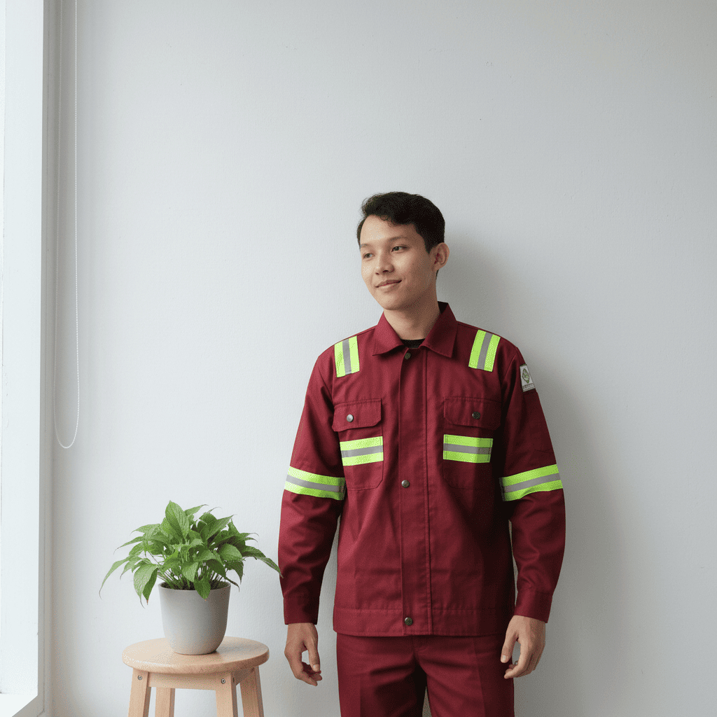 Wearpack Safety Semi Jaket/wearpack kerja/Kemeja Safety K3 Marron New