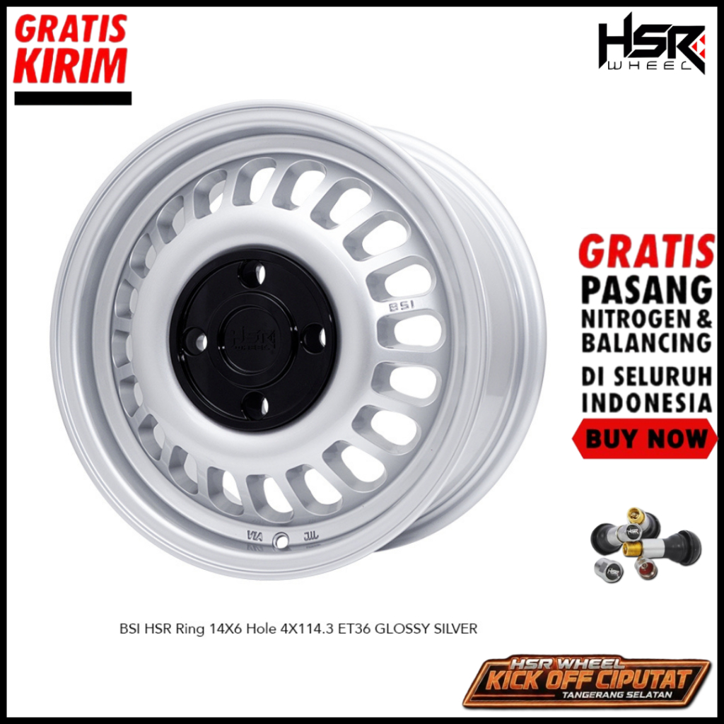 Velg Racing HSR BSI Ring 14 Buat Mobil Avanza,Kijang Kapsul,Xenia,Evalia,Grand Livina,Binguo dll