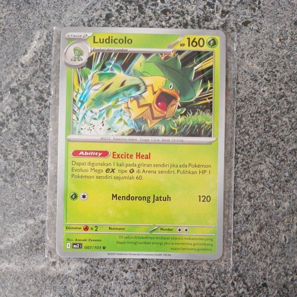 Kartu Card Pokemon Indonesia TCG Ludicolo 007/103 MA2 Kobaran Biru