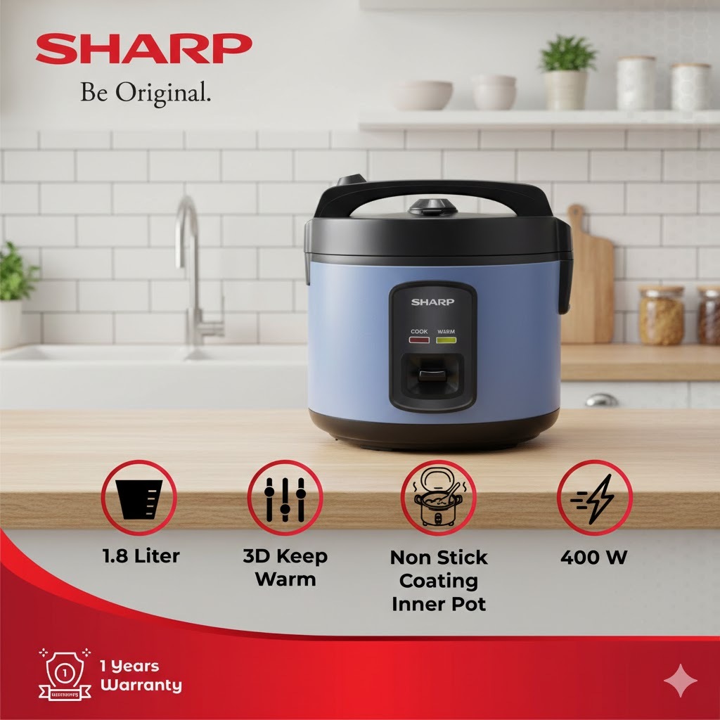 Magicom SHARP KS-G18MH BL Rice Coocer 1,8 Liter 3in1 Original Bergaransi
