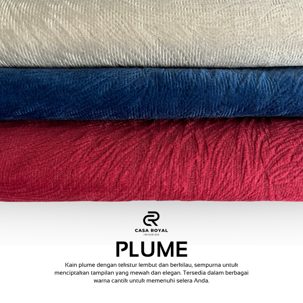 Bahan Kain Sofa Velvet Import – Kain Meteran Polos Emboss Premium (PLUME)