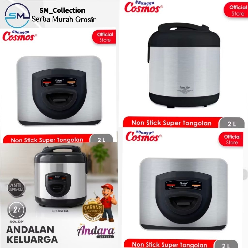 Alat masak/penanak nasi/ Rice cooker Cosmos CRJ5508BC