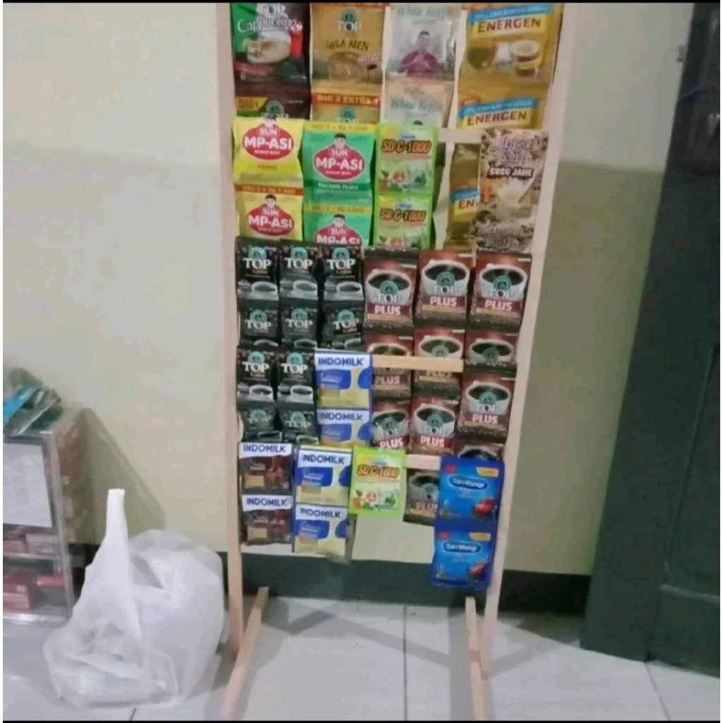 RAK KOPI SASET RAK JAJANAN RAK RENCENGAN 5 SUSUN RAK SERBAGUNA RAK JAJANAN