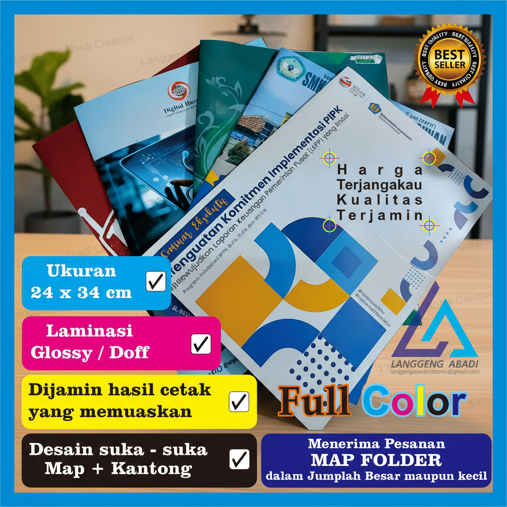 CETAK MAP CUSTOM FOLDER F4 full color desain sesuai instansi map rekam medis map medical check up dl