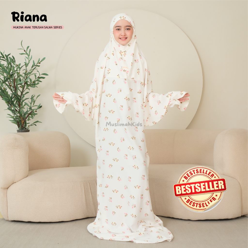 Mukena Terusan Anak 7 -15 Tahun Salwa Series by Muslimahkids Bahan Rayon Viscose Premium Adem Nyaman