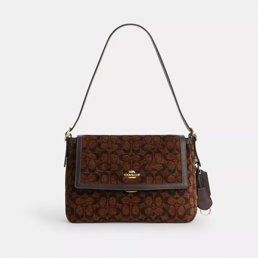 COACH Etta Flap Bag In Signature Chenille Shoulder Bag