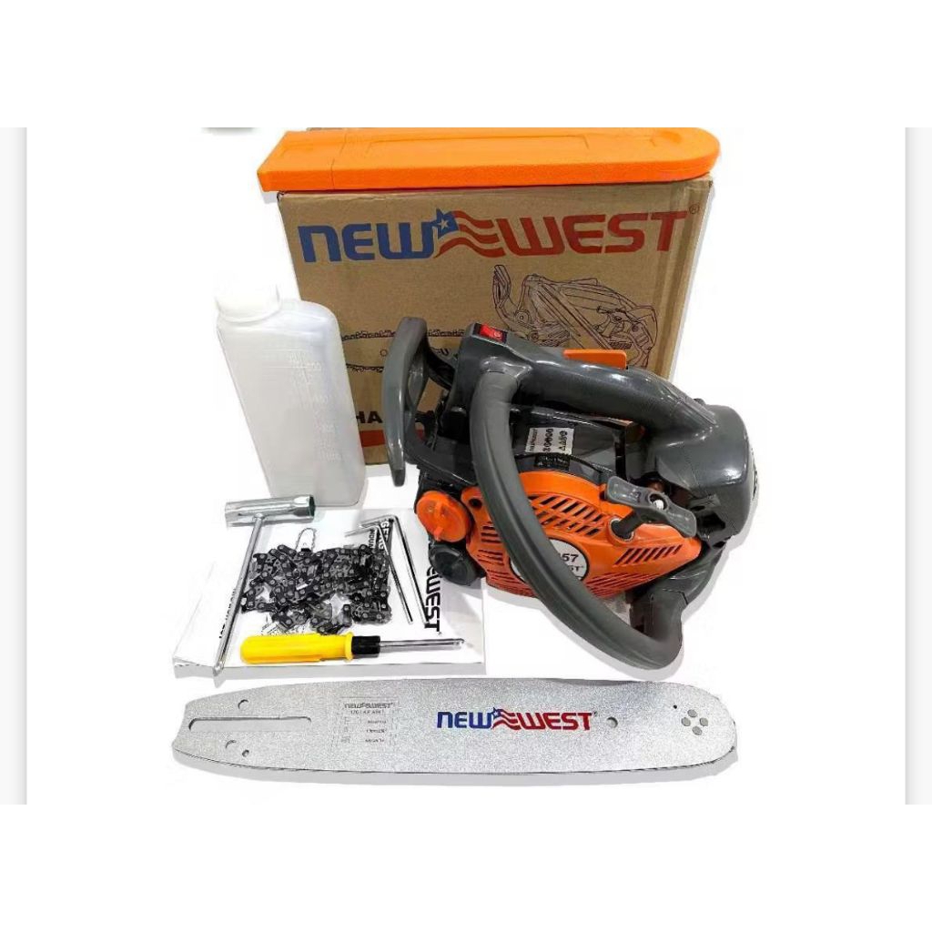 Mesin Gergaji Kayu Chainsaw 12" NEW WEST 257 2 Tak / Mesin Senso Chain Saw Pemotong Potong Belah Kay