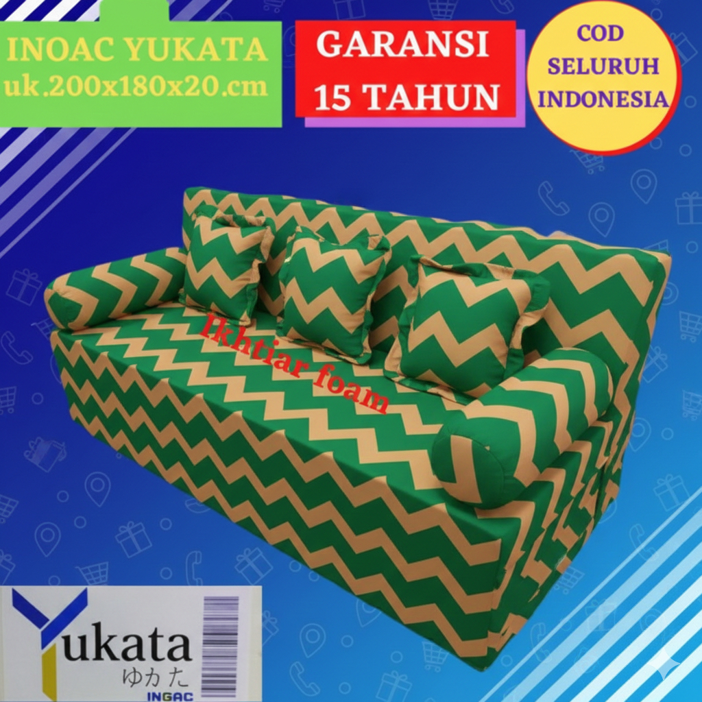 Sofabed Busa Inoac Yukata ukuran no 1 Tebal 20cm Garansi 15 Tahun sofabed inoac yukata kasur inoac