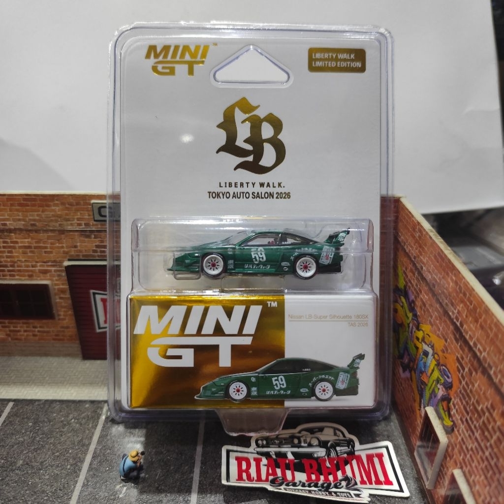 MiniGT event TAS 2026 LBWK Nissan LB Super Silhouette 180SX Tokyo Auto Salon RX7 Amemiya Chrome Blue