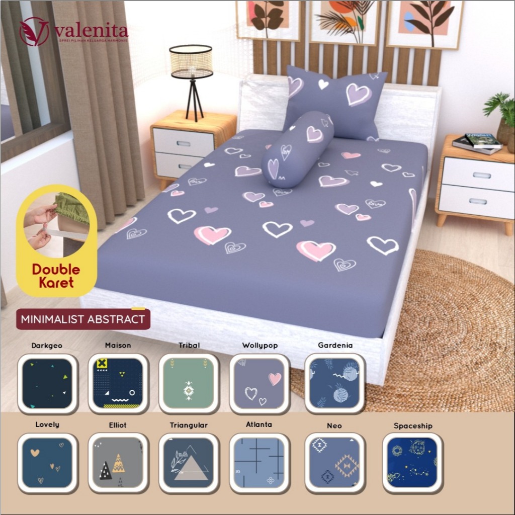 Valenita DOUBLE KARET - 100x200x20 B1 Sprei Set Single