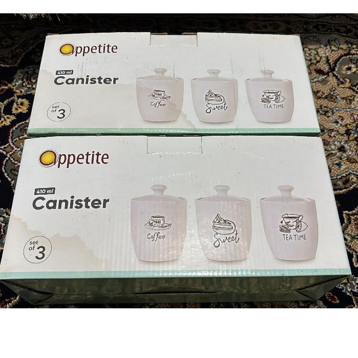 Appetite Set 3 Pcs Tempat Wadah Gula Garam Teh