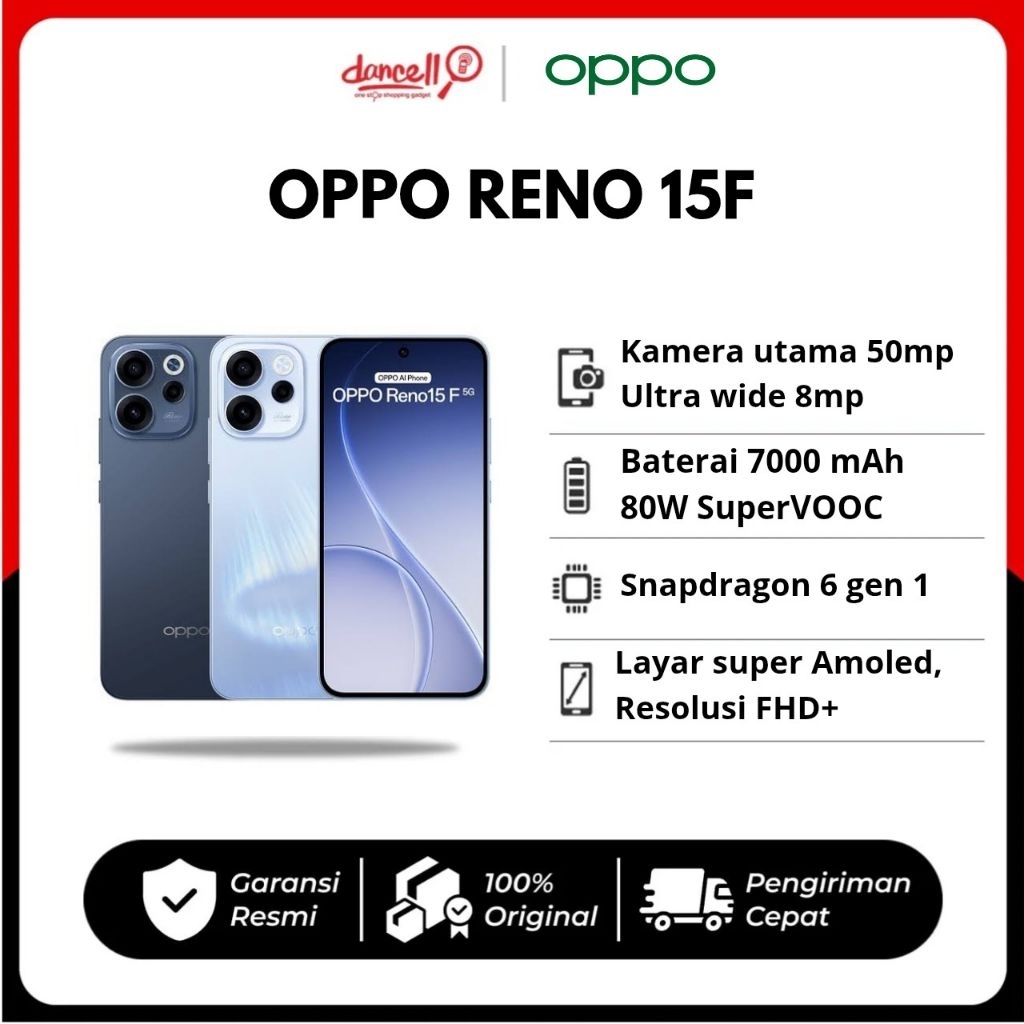 OPPO Reno 15F | RAM 8GB ROM 256GB | AMOLED | Kamera 64MP | Baterai 5000mAh