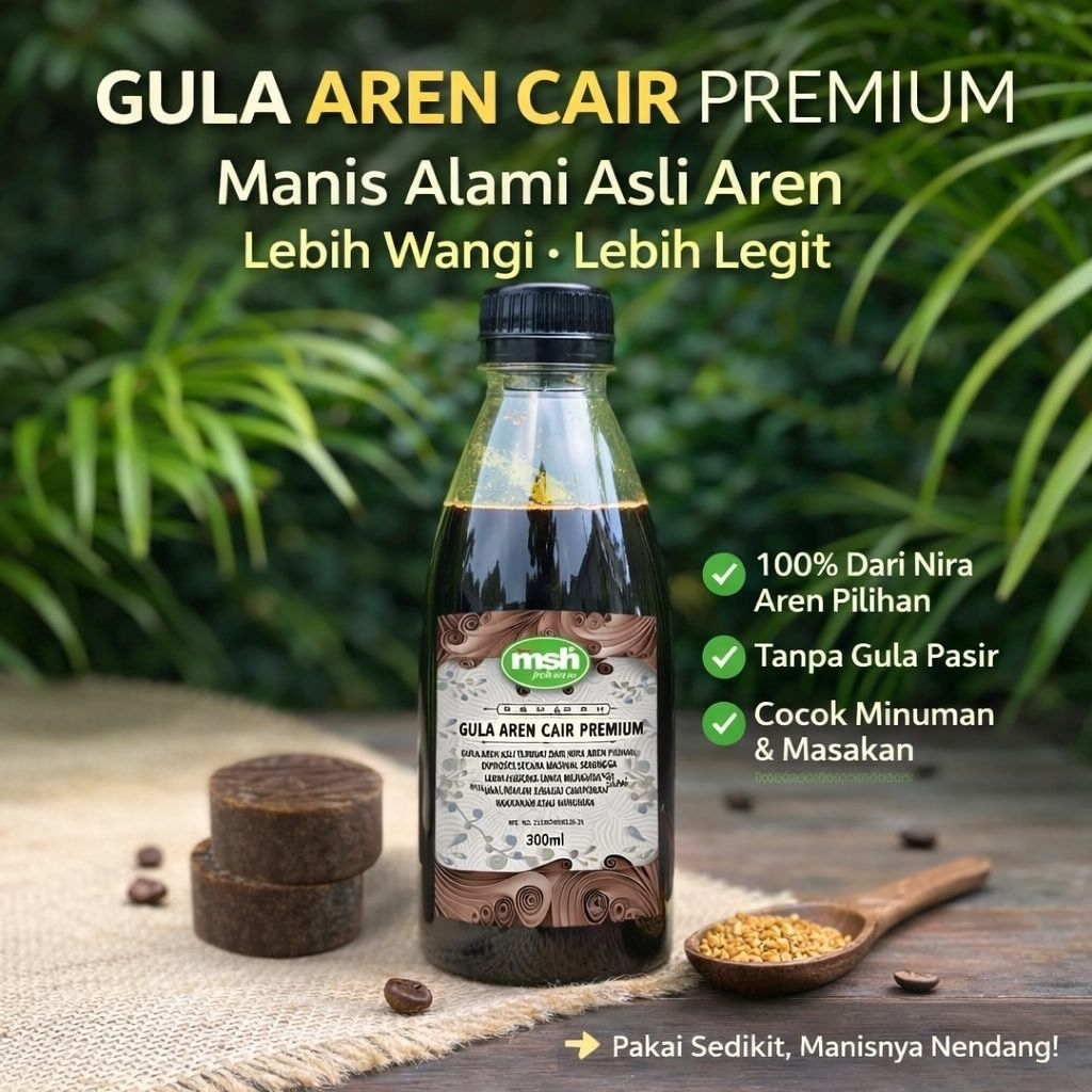 Gula Aren Cair Premium 300ml , Gula Aren Cair Murni , Gula Aren Cair Asli