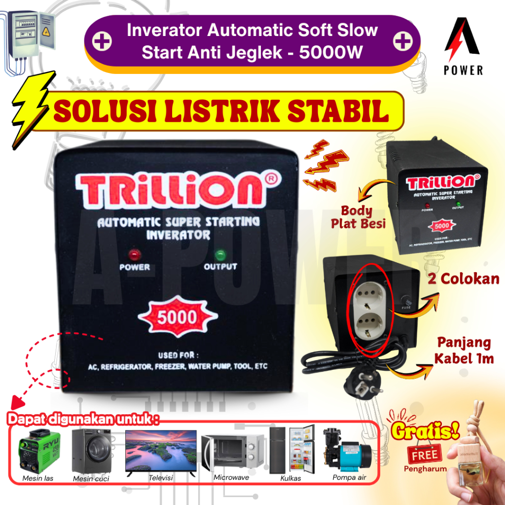 Trillion - Inverator Automatic Soft Slow Start Anti Jeglek (5000W)