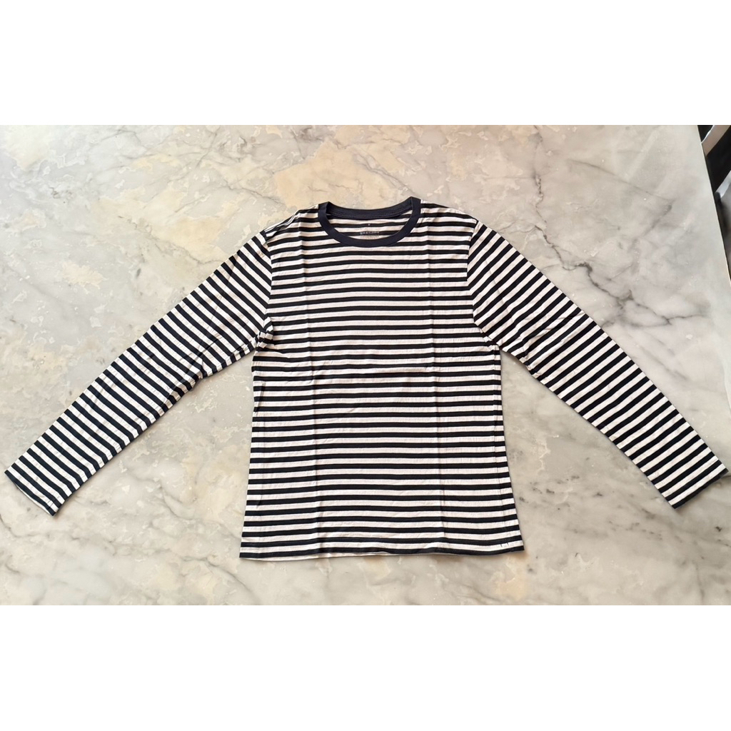 muji stripe long sleeve tshirt