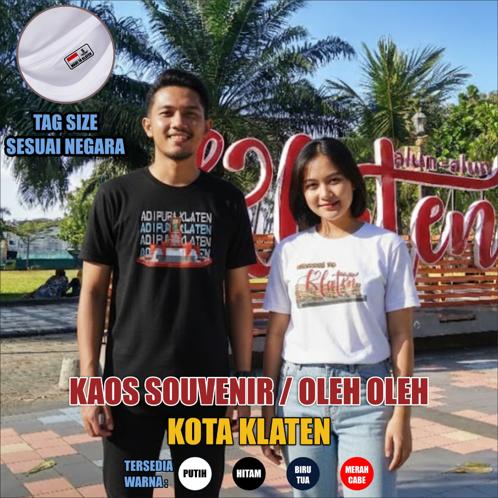 KAOS SOUVENIR KLATEN BAJU OLEH OLEH KAOS PRAMBANAN 100% COTTON COMBED 30S PREMIUM UNISEX ANAK DEWASA