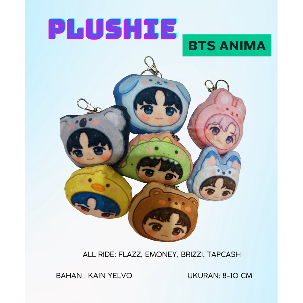 TapCharm Gen 2 - Plush Charm BTS Anima series / Gantungan Kunci E-Money / E-Money TapCash Brizzi / G
