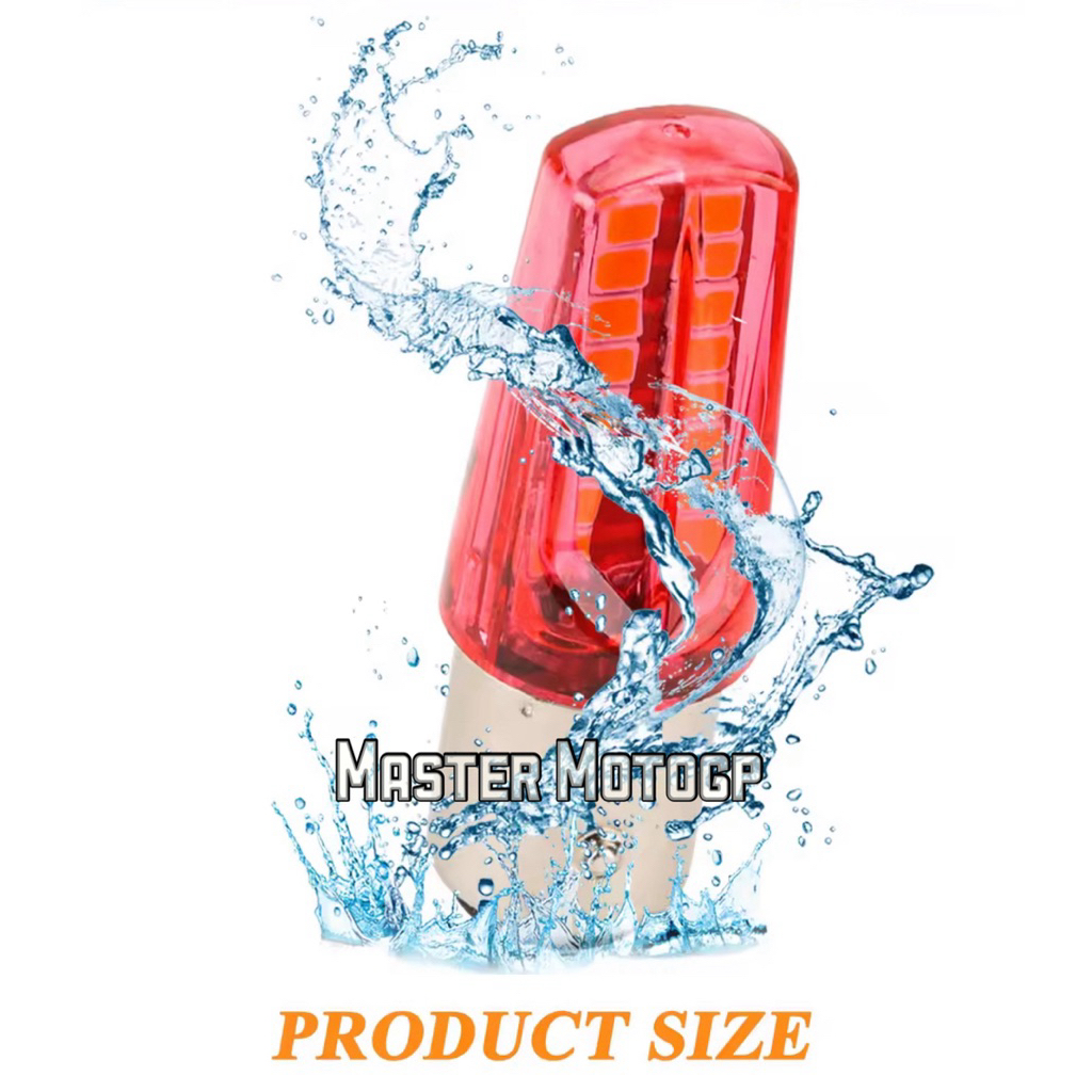 Lampu stop 32 LED Running lancip runcing mika Sepeda motor 1157 2835 bohlam LED stop lancip 32 SMD M