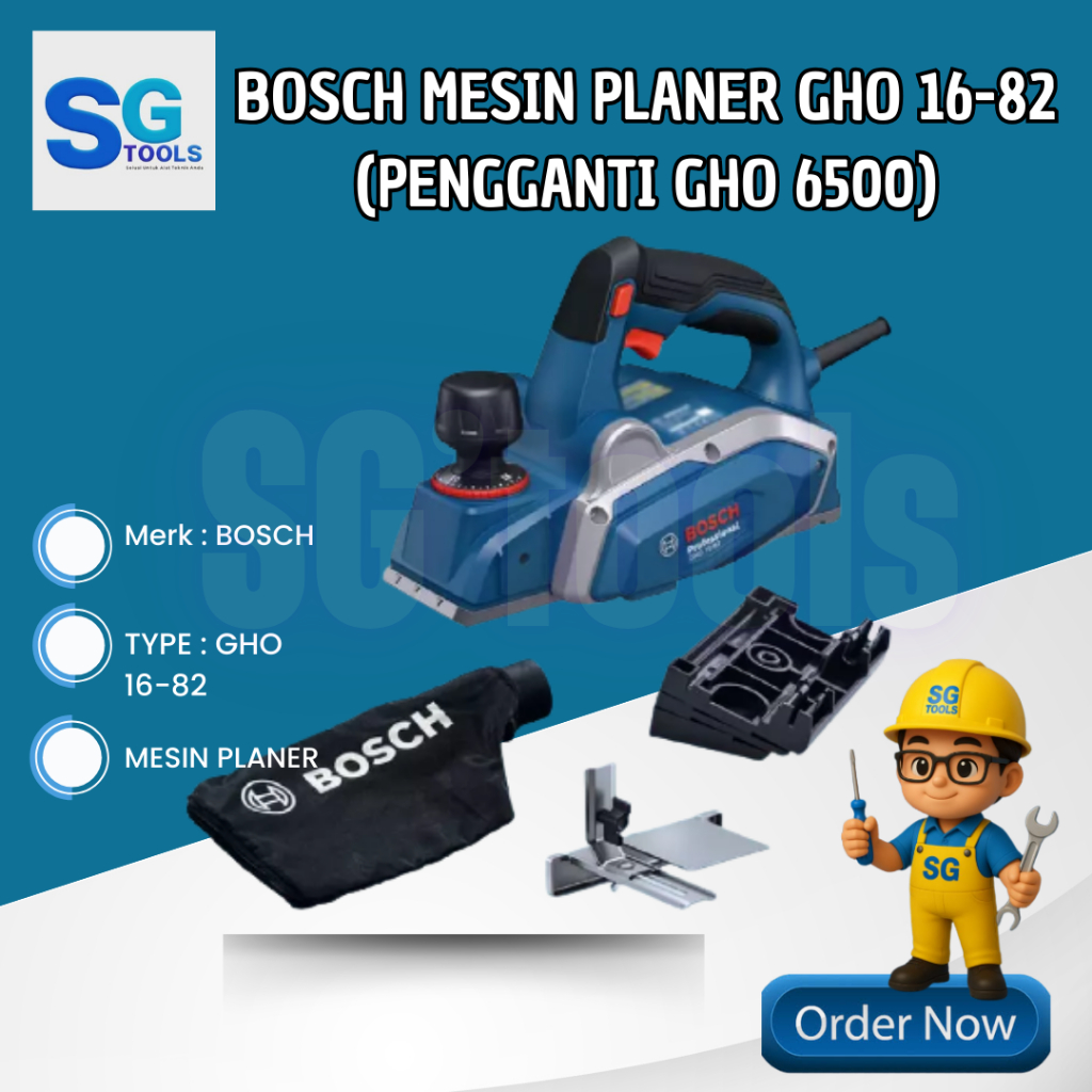 Bosch GHO 16-82 ORIGINAL Mesin Serut Kayu 82mm 630W Presisi Halus - planer bosch -mesin ketam listri